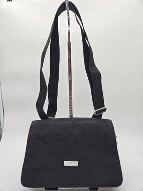 Baggallini Black Crossbody Organizer Bag Triple Gusset Travel Purse Lightweight